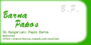 barna papos business card